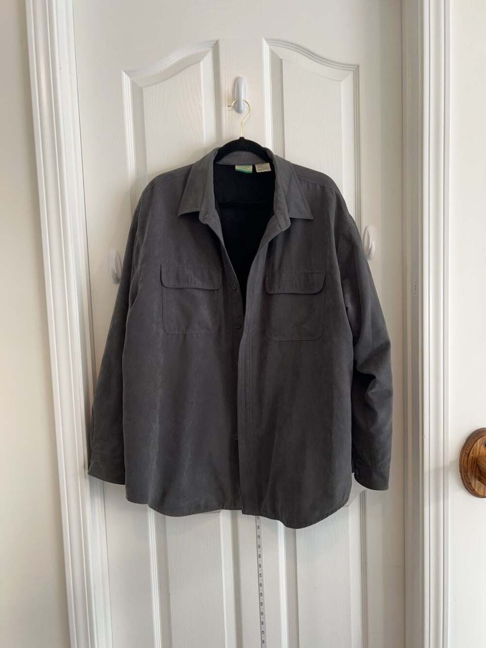 Ozark Trail Vintage Men's XL Fleece Lined Suede-Look Button Down Shirt Jacket